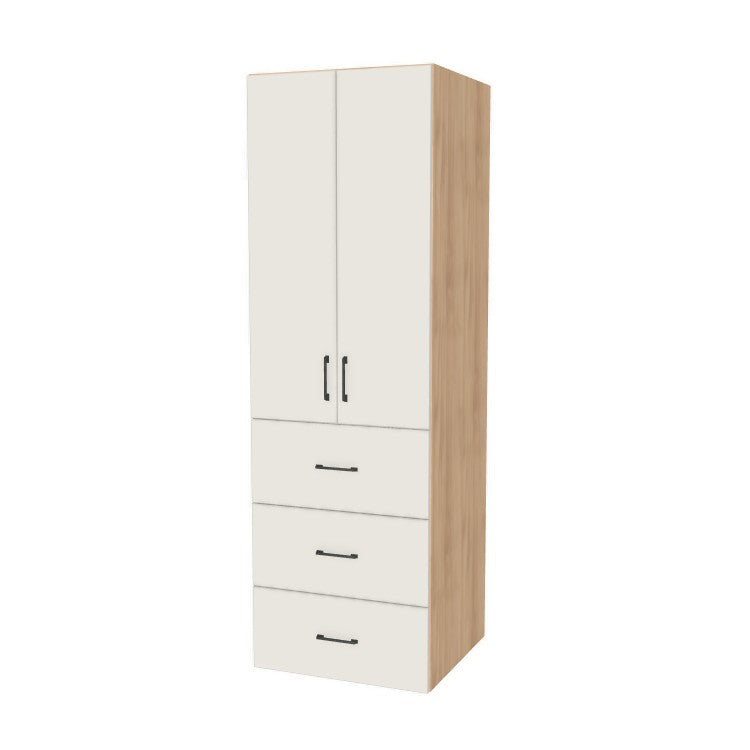 26" Wide Tall Pantry Cabinet with Drawer - (Hardrock Maple Melamine Boxes - Flat Panel Doors) 24 D