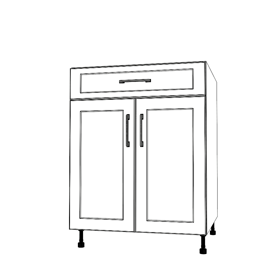 26" Wide Base Cabinet With Drawer On Top - Thermofoil Doors