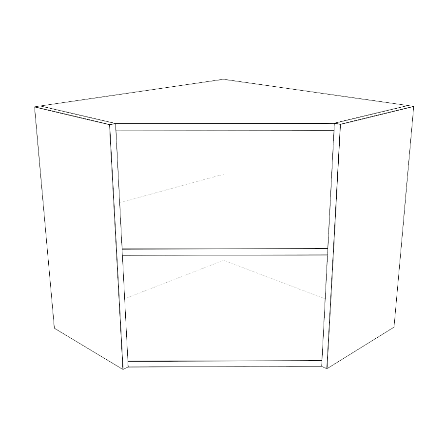 26x26" Wide x 24" High Corner Wall Cabinet - Thermofoil Doors