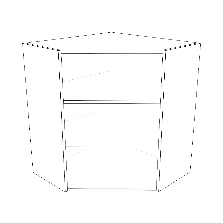 26x26" Wide x 30" High Corner Wall Cabinet - Thermofoil Doors
