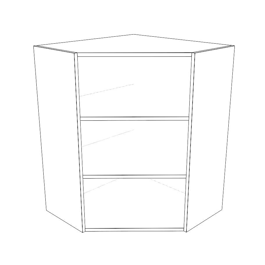 26x26" Wide x 34" High Corner Wall Cabinet - Thermofoil Doors