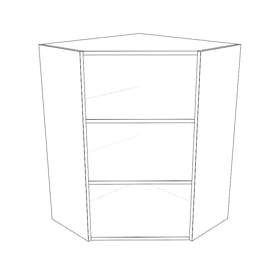 26x26" Wide x 36" High Corner Wall Cabinet - Painted Doors