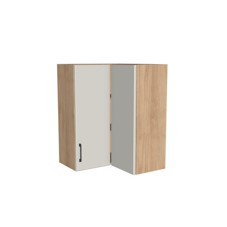 26x26" Wide x 34" High Corner Wall Cabinet - (Hardrock Maple Melamine Boxes - Flat Panel Doors)
