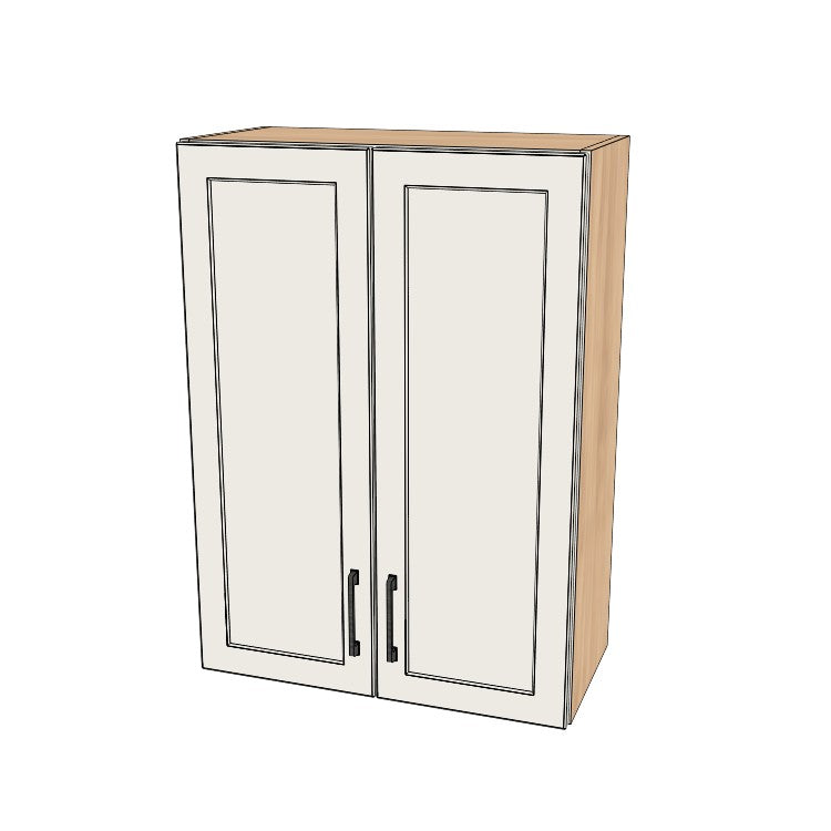 26" Wide x 36" High Wall Cabinet - (Hardrock Maple Melamine Boxes - Painted Doors)
