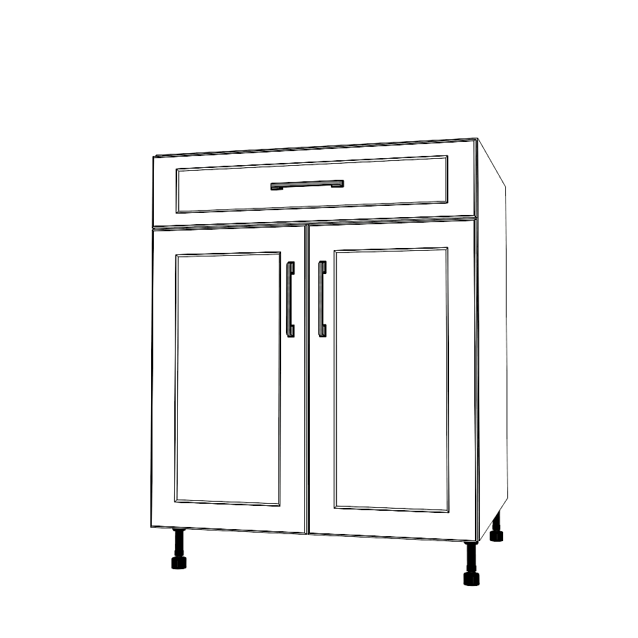 27" Wide Base Cabinet With Drawer On Top - Thermofoil Doors