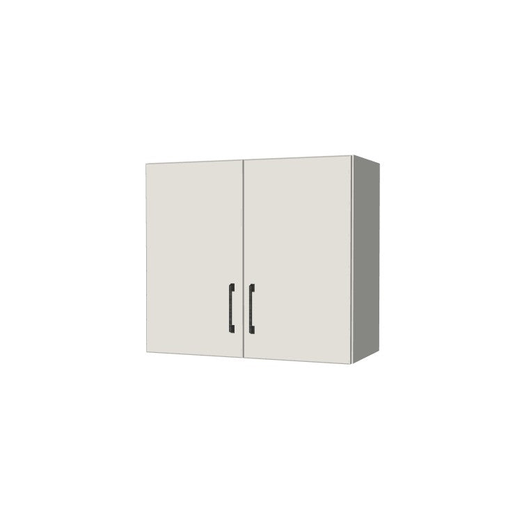 27" Wide x 24" High Wall Cabinet - (White Melamine Boxes - Flat Panel Doors)
