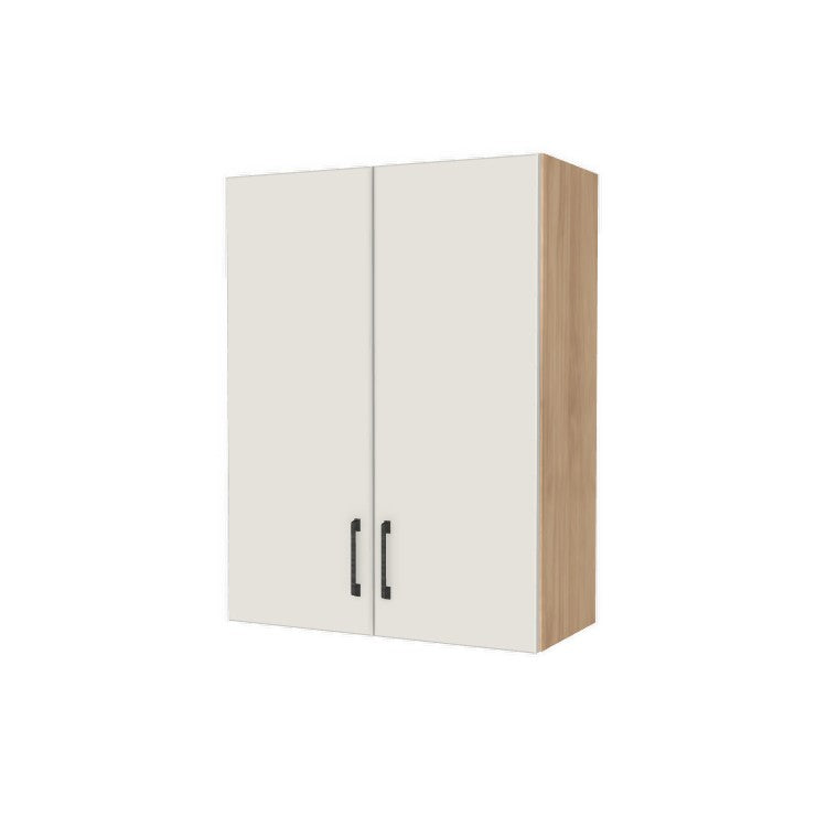 27" Wide x 36" High Wall Cabinet - (Hardrock Maple Melamine Boxes - Flat Panel Doors)