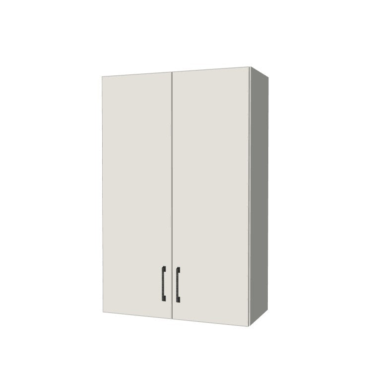 27" Wide x 42" High Wall Cabinet - (White Melamine Boxes - Flat Panel Doors)