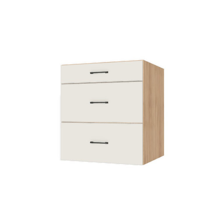 28" Wide Drawer Cabinet - (Hardrock Maple Melamine Boxes - Flat Panel Doors)