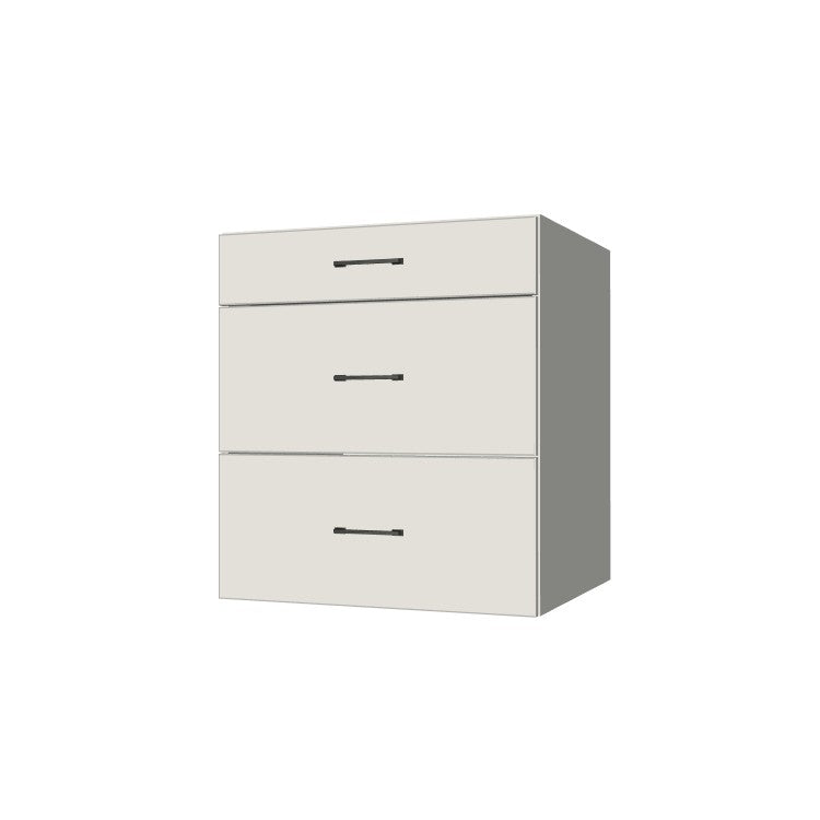 28" Wide Drawer Cabinet - (White Melamine Boxes - Flat Panel Doors)