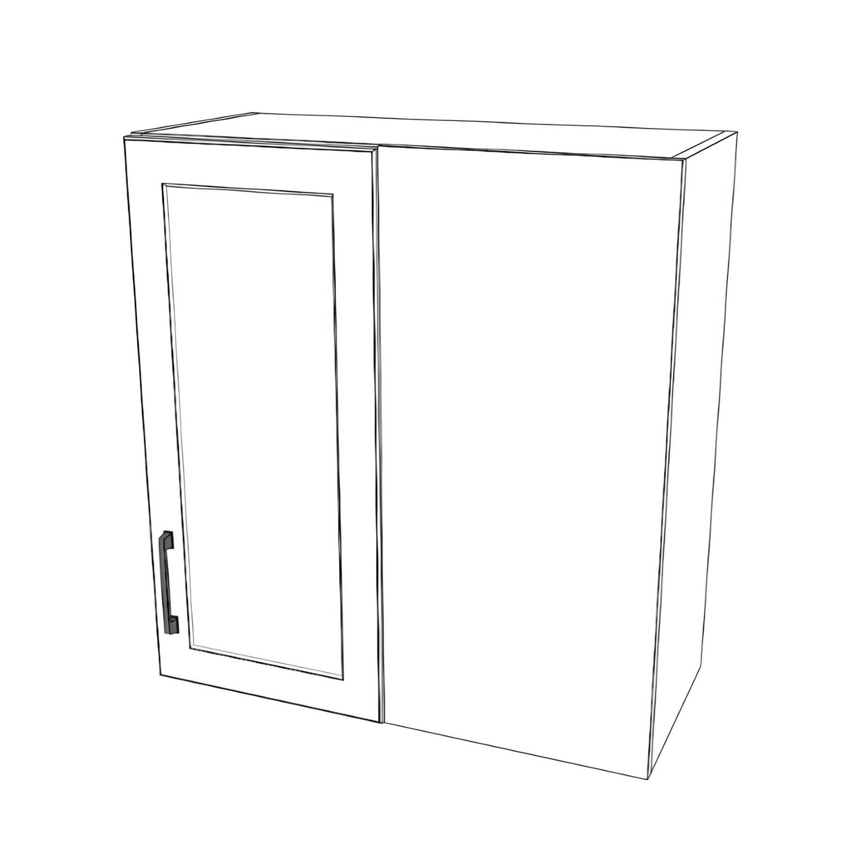 28" Wide 30" High Blind Corner Wall Cabinet - Door on Left Side - Painted Doors