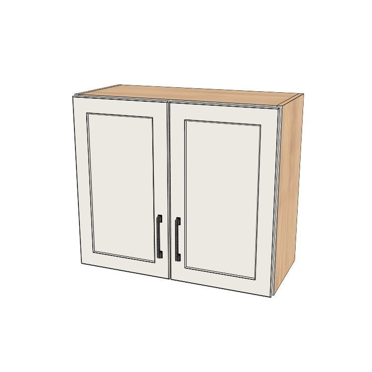 28" Wide x 24" High Wall Cabinet - (Hardrock Maple Melamine Melamine Boxes - Painted Doors)