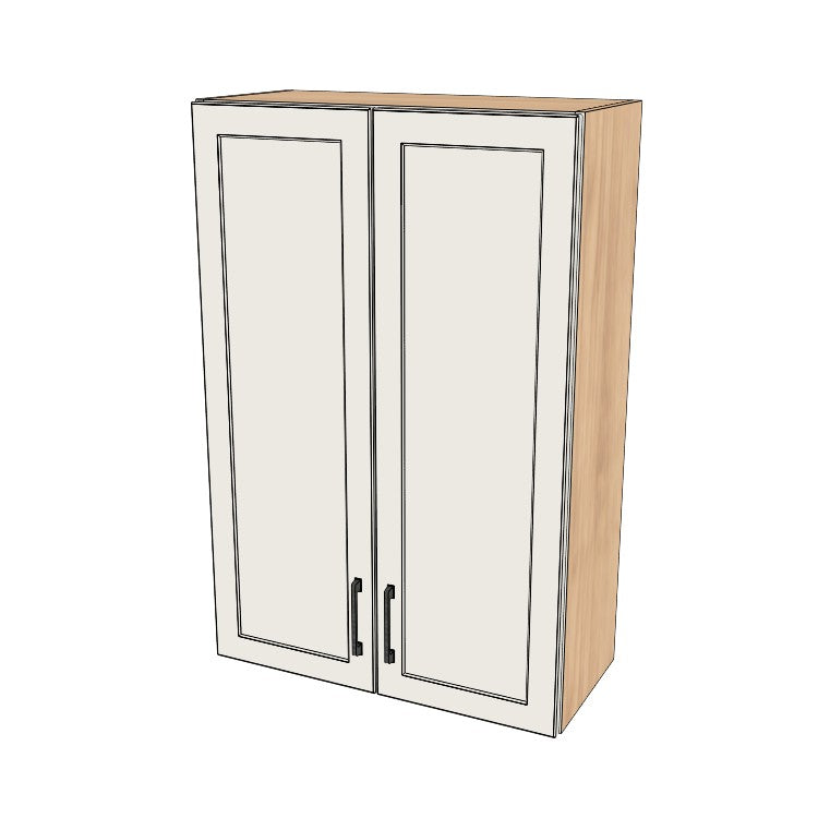 28" Wide x 42" High Wall Cabinet - (Hardrock Maple Melamine Boxes - Painted Doors)