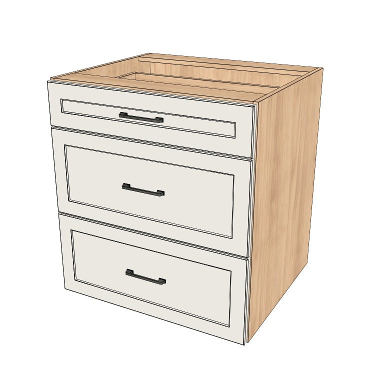 29" Wide Drawer Cabinet - (Hardrock Maple Melamine Boxes - Painted Doors)