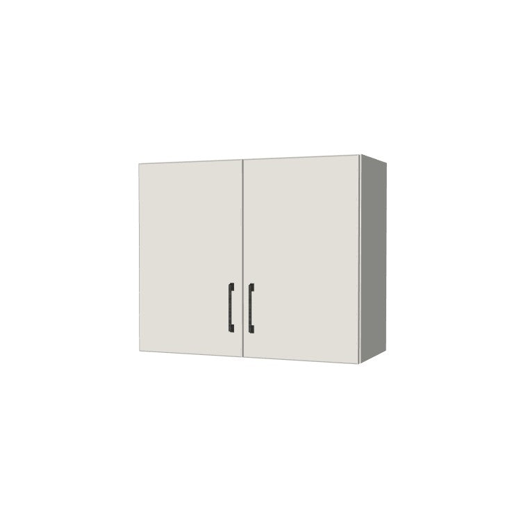 29" Wide x 24" High Wall Cabinet - (White Melamine Boxes - Flat Panel Doors)