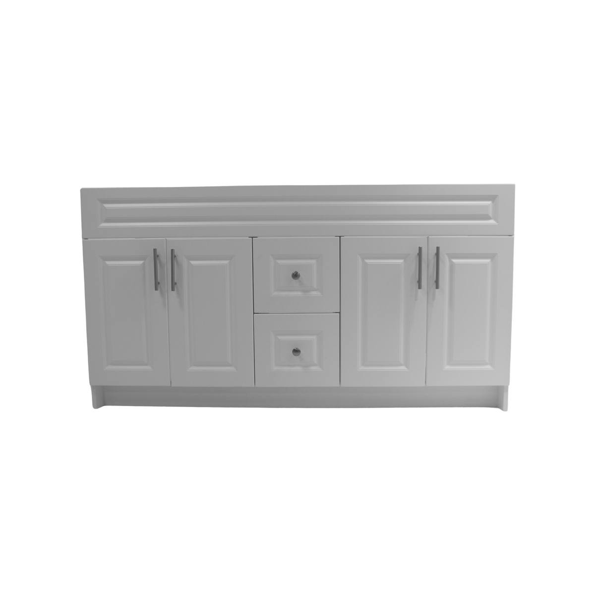 60" MDF - Double Sink - Light Grey - Raised Panel Doors