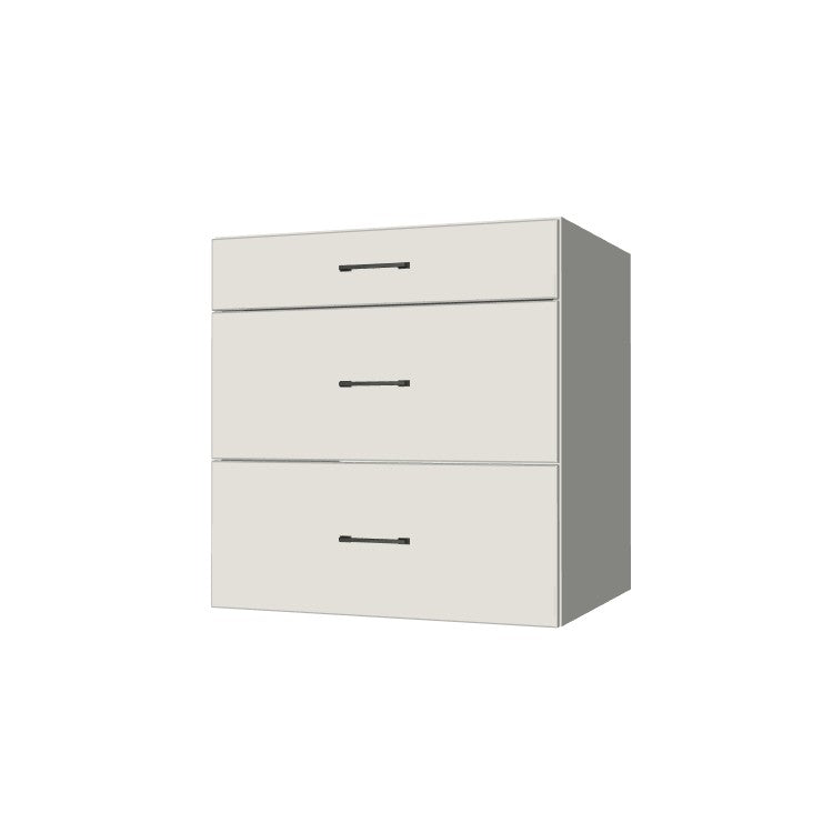30" Wide Drawer Cabinet - (White Melamine Boxes - Flat Panel Doors)