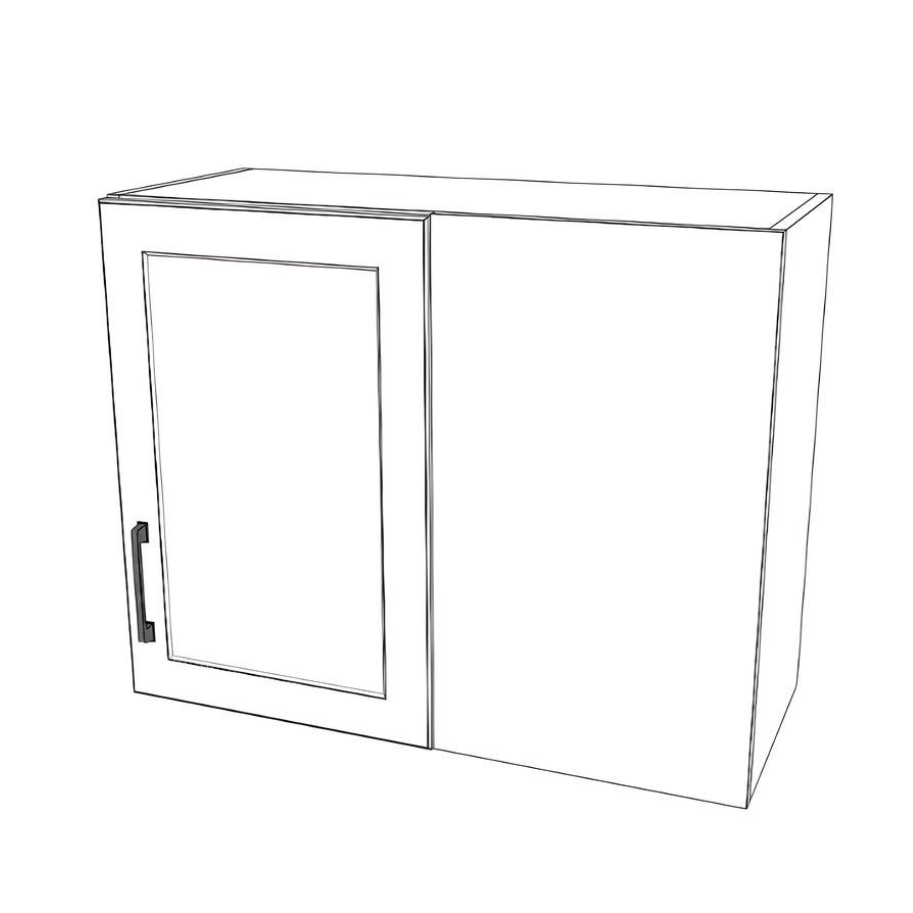 30" Wide 24" High Blind Corner Wall Cabinet - Door on Right/Left Side - Thermofoil Doors