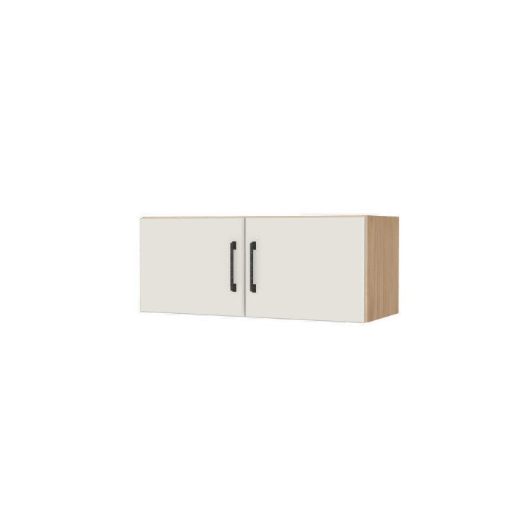30" Wide x 12" High Fridge/Stove Cabinet - (Hardrock Maple Melamine Boxes - Flat Panel Doors)