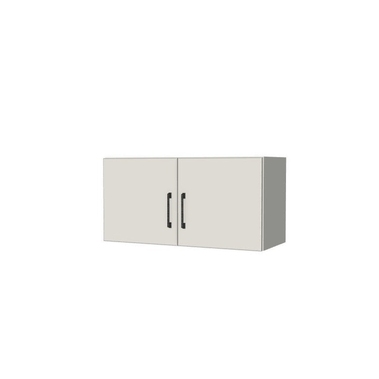 30" Wide x 15" High Fridge/Stove Cabinet - (White Melamine Boxes - Flat Panel Doors)