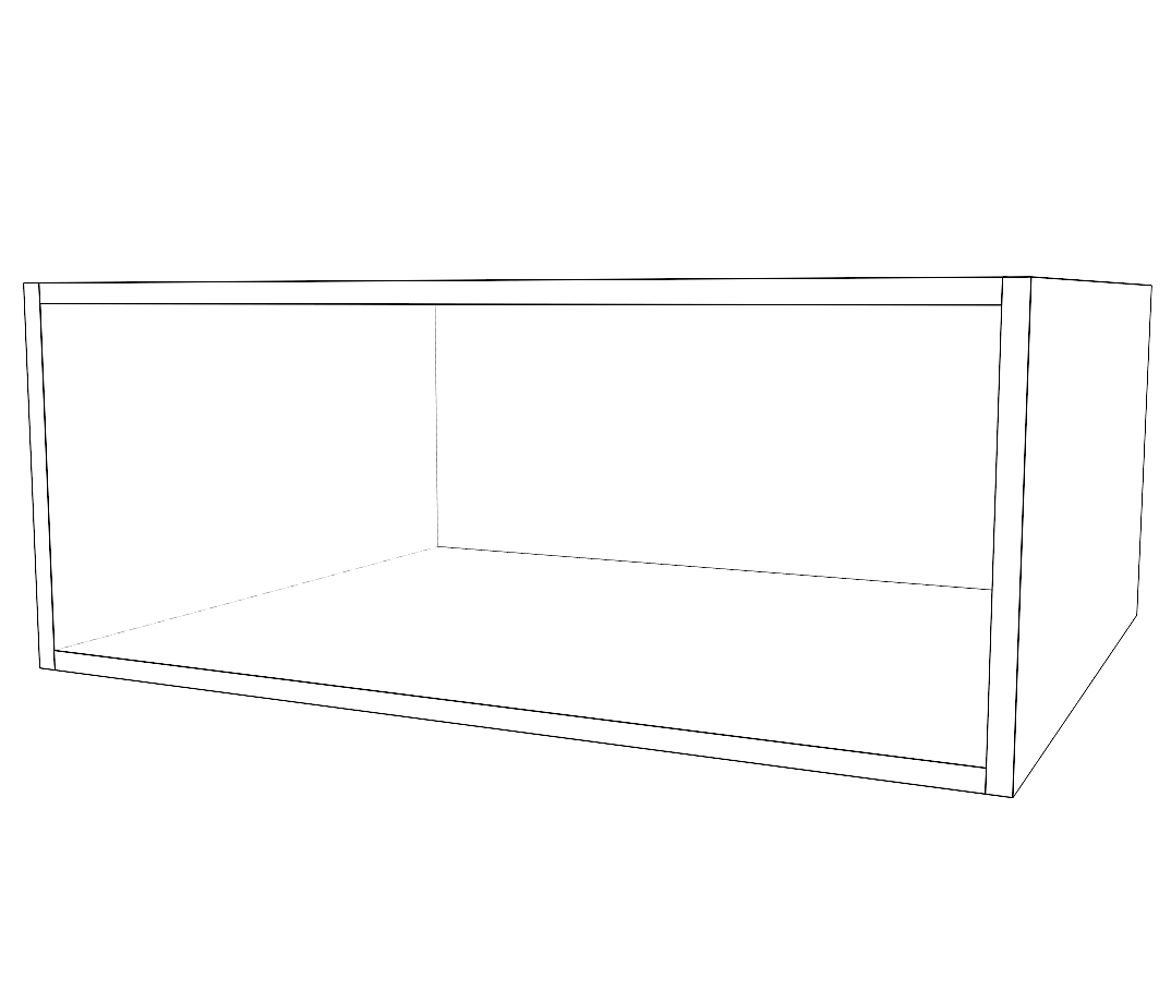 30" Wide x 15" High x 24" Deep Fridge Cabinet - Thermofoil Doors