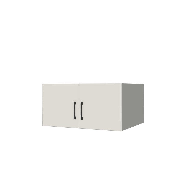 30" Wide x 15" High x 24" Deep Fridge/Stove Cabinet - (White Melamine Boxes - Flat Panel Doors)