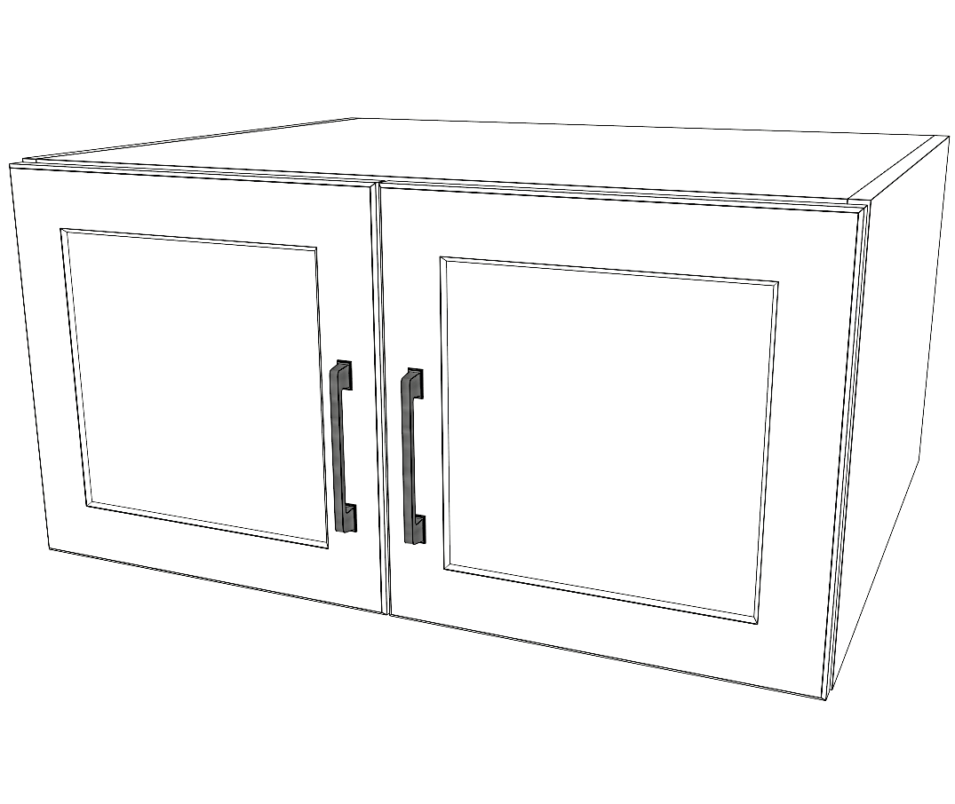 30" Wide x 15" High x 24" Deep Fridge Cabinet - Thermofoil Doors