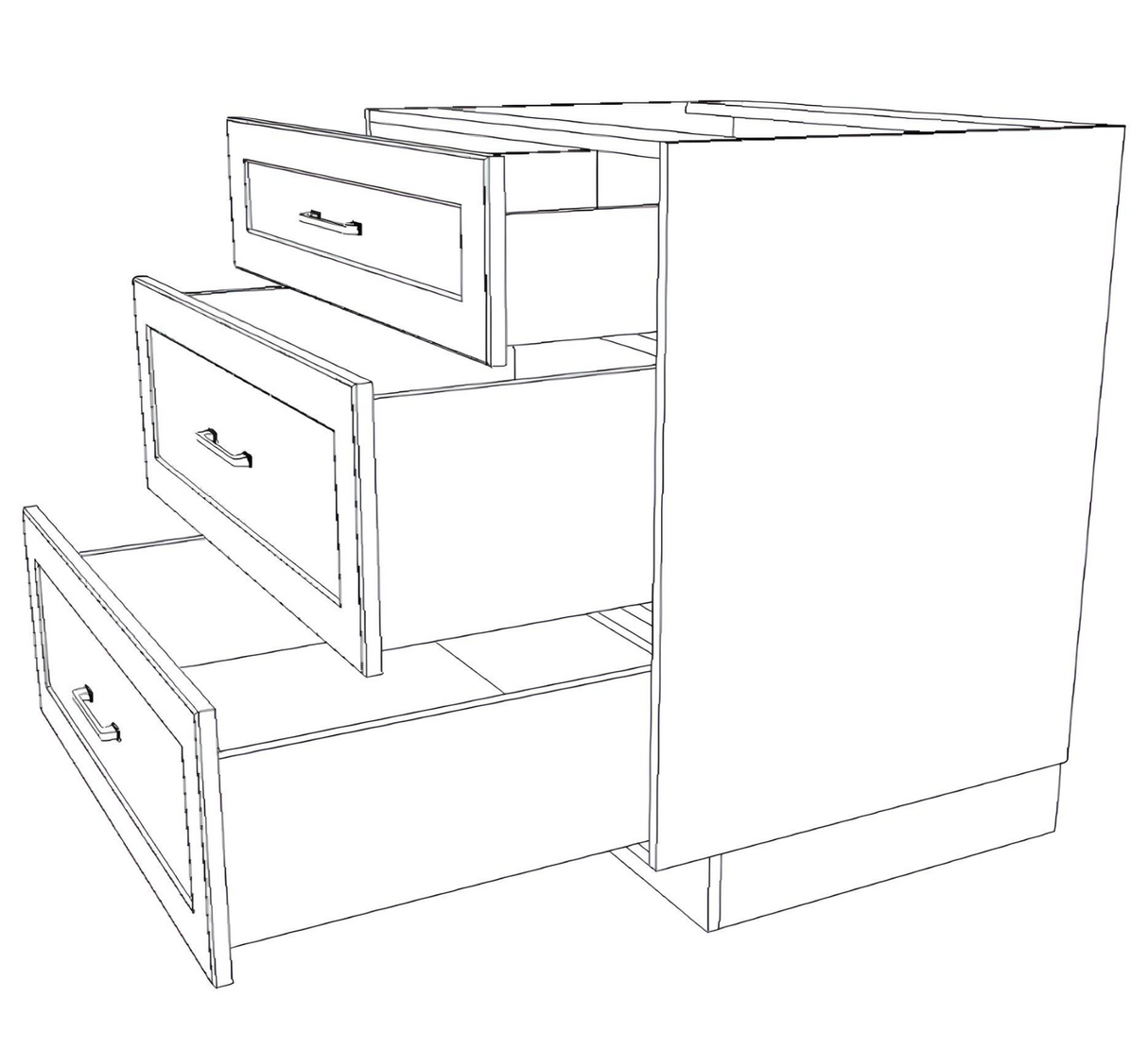 31" Wide Drawer Cabinet - Painted Doors