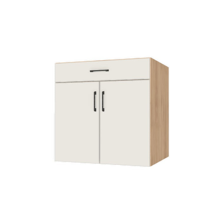 31" Wide Base Cabinet With Drawer On Top - (Hardrock Maple Melamine Boxes - Flat Panel Doors)