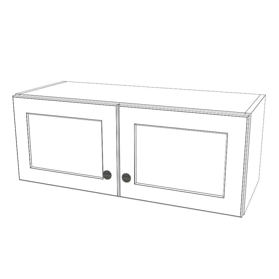 31" Wide x 12" High Wall Cabinet - (White Melamine Cabinets - Painted Doors)