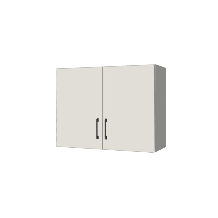 31" Wide x 24" High Wall Cabinet - (White Melamine Boxes - Flat Panel Doors)