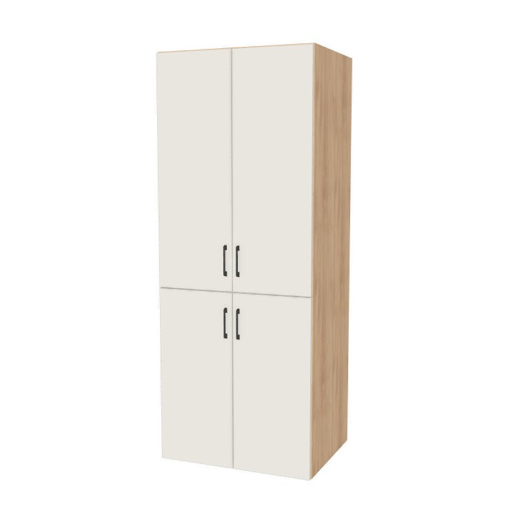 32" Wide Tall Pantry Cabinet - (Hardrock Maple Melamine Boxes - Flat Panel Doors) 24 D