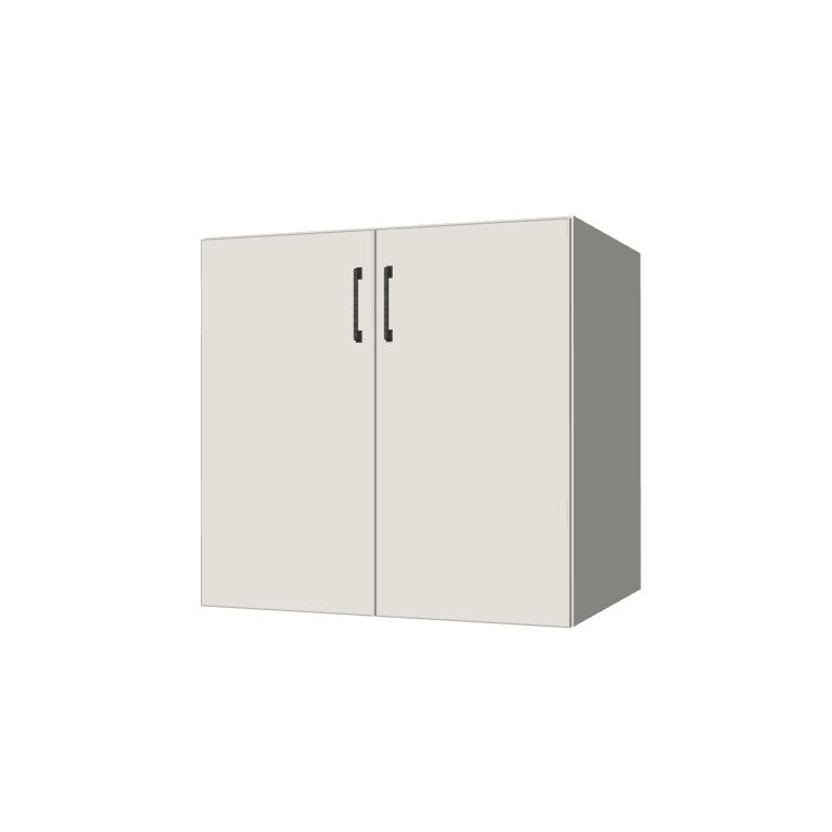 32" Wide Base Cabinet - (White Melamine Boxes - Flat Panel Doors)