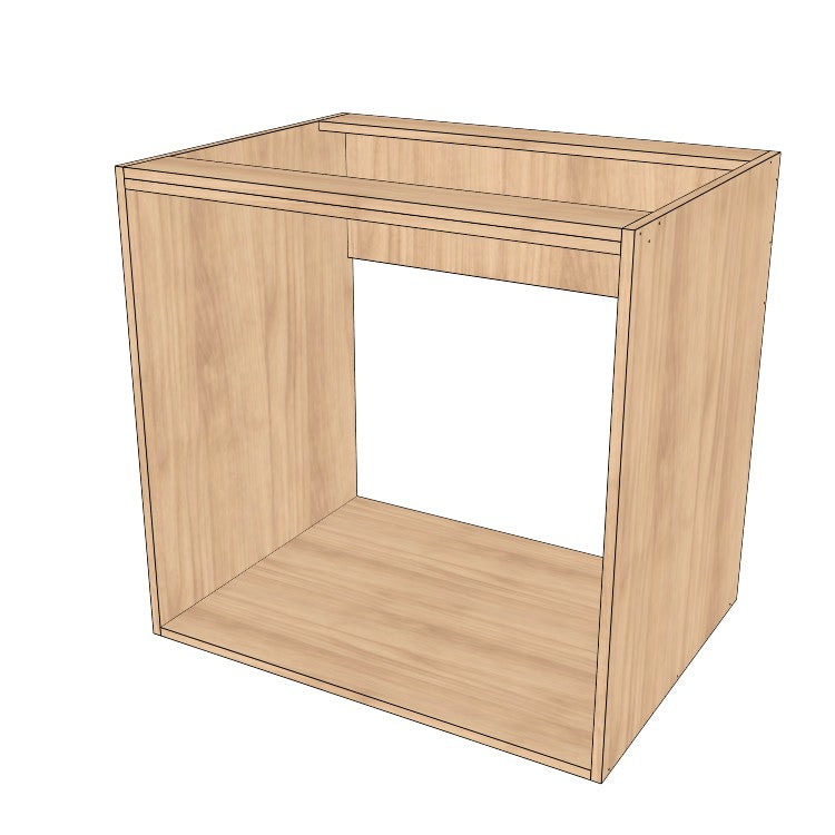 32" Wide Base Cabinet - Sink Cabinet - No Back - (Hardrock Maple Melamine Boxes - Painted Doors)