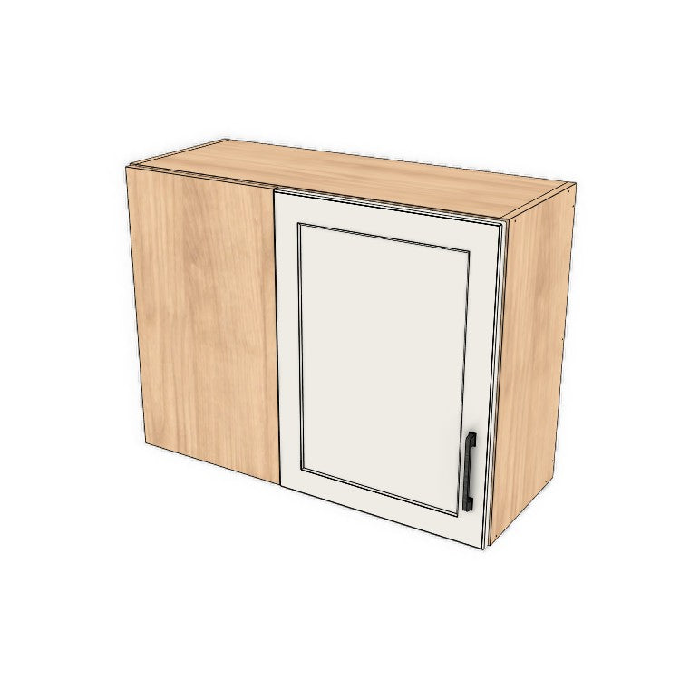 32" Wide 24" High Blind Corner Wall Cabinet - Door on Right/Left Side - (Ply Wood Boxes - Thermofoil Doors)
