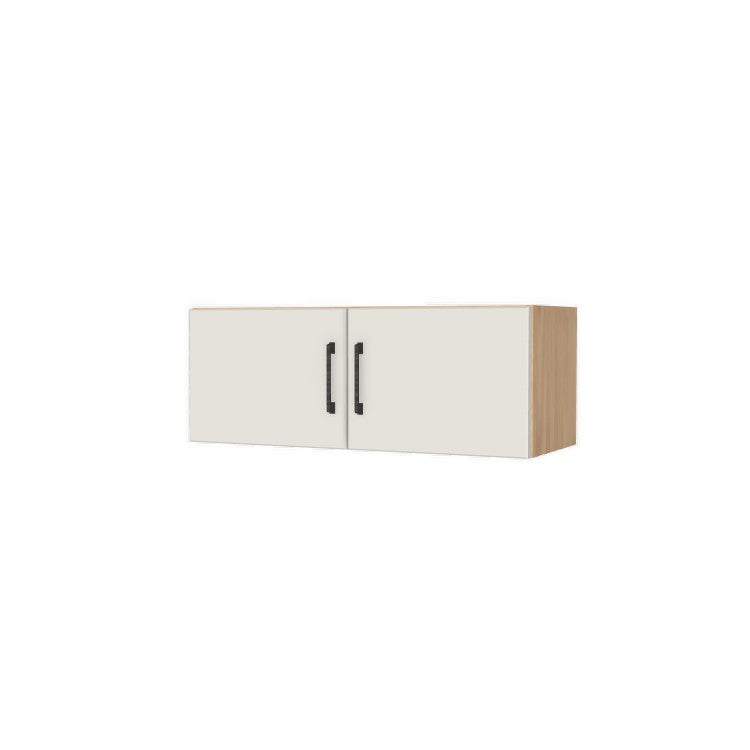 32" Wide x 12" High Fridge/Stove Cabinet - (Hardrock Maple Melamine Boxes - Flat Panel Doors)