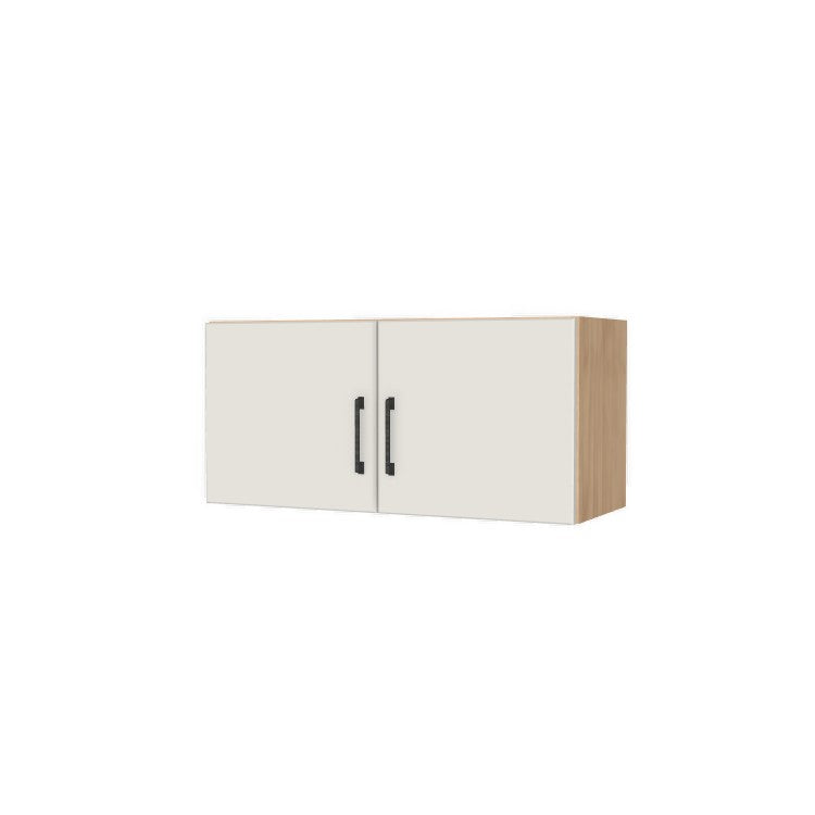 32" Wide x 15" High Fridge/Stove Cabinet - (Hardrock Maple Melamine Boxes - Flat Panel Doors)