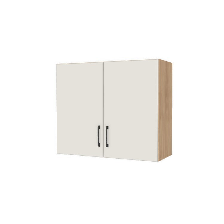 32" Wide x 27" High Fridge/Stove Cabinet - (Hardrock Maple Melamine Boxes - Flat Panel Doors)