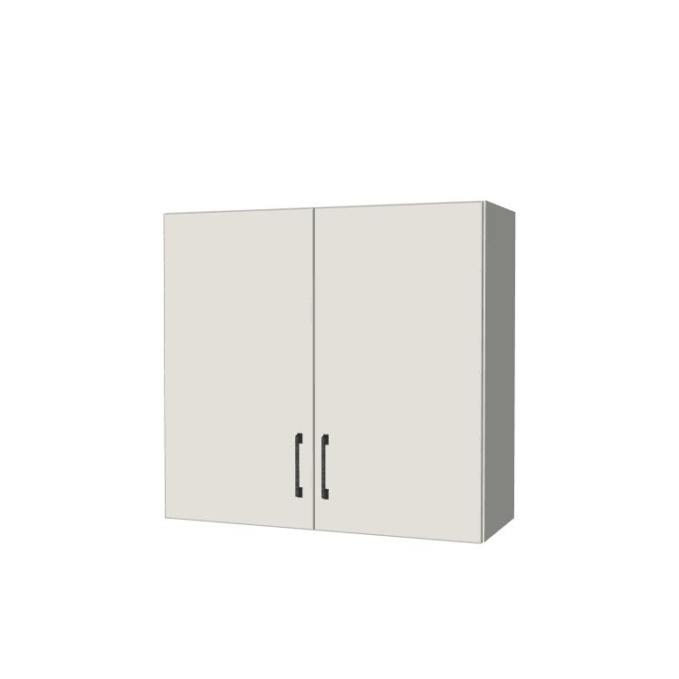 32" Wide x 30" High Wall Cabinet - (White Melamine Boxes - Flat Panel Doors)