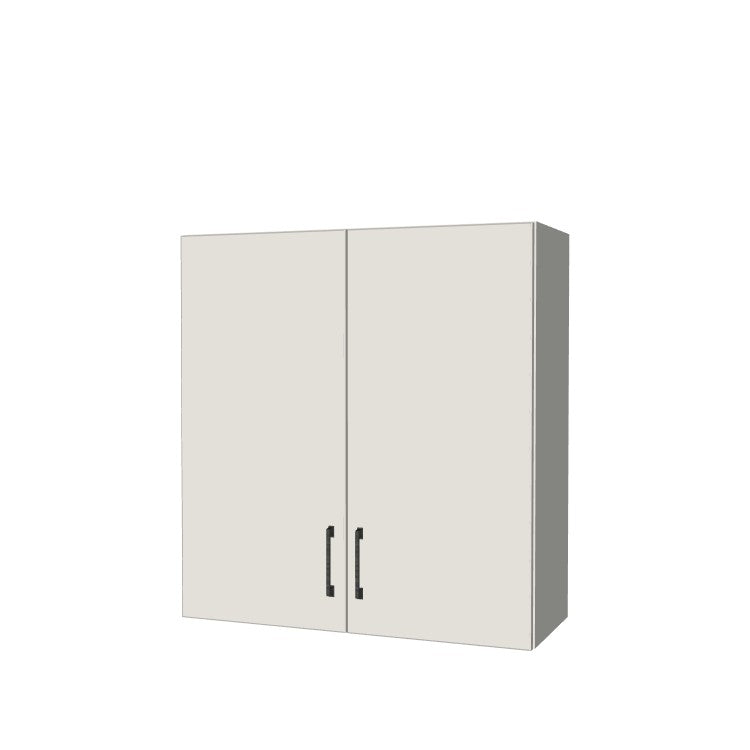 32" Wide x 34" High Wall Cabinet - (White Melamine Boxes - Flat Panel Doors)