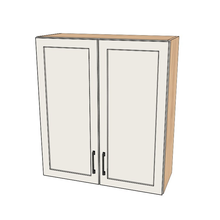 32" Wide x 36" High Wall Cabinet - (Hardrock Maple Melamine Boxes - Thermofoil Doors)