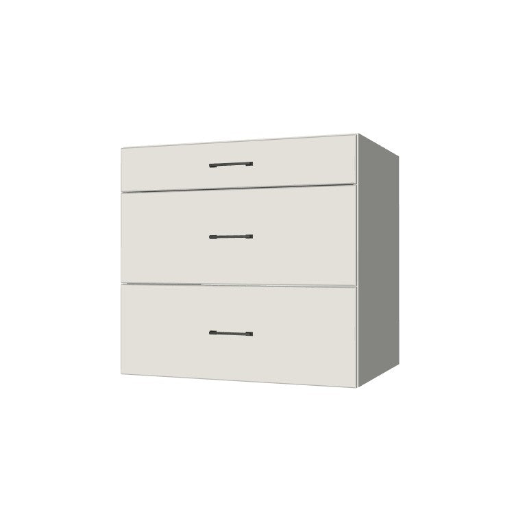 33" Wide Drawer Cabinet - (White Melamine Boxes - Flat Panel Doors)