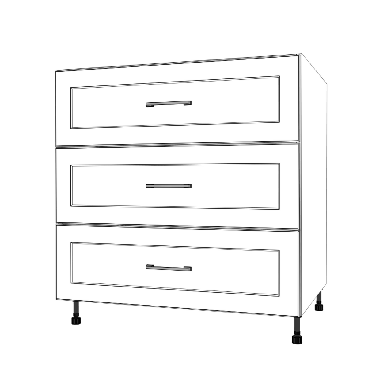 33" Wide Drawer Cabinet - Painted Doors