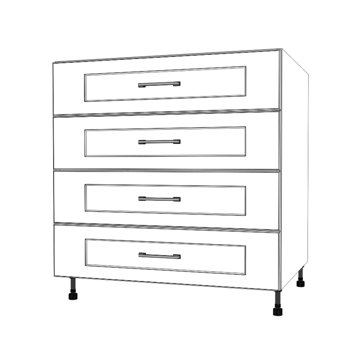 33" Wide Drawer Cabinet - Thermofoil Doors