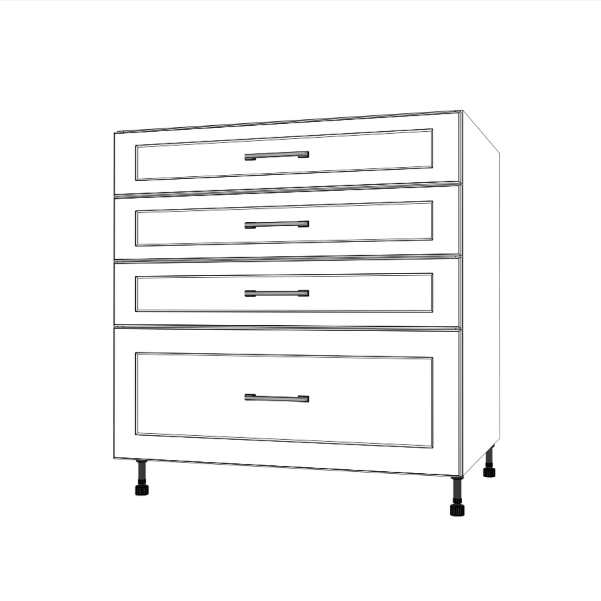 33" Wide Drawer Cabinet - Thermofoil Doors