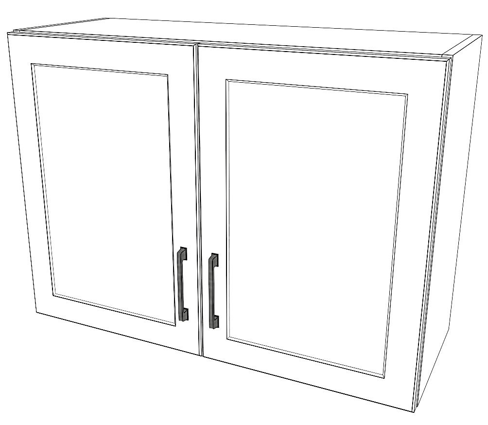 33" Wide x 24" High Wall Cabinet - Painted Doors