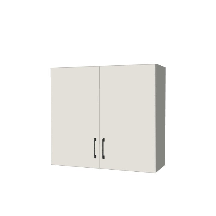 33" Wide x 30" High Wall Cabinet - (White Melamine Boxes - Flat Panel Doors)