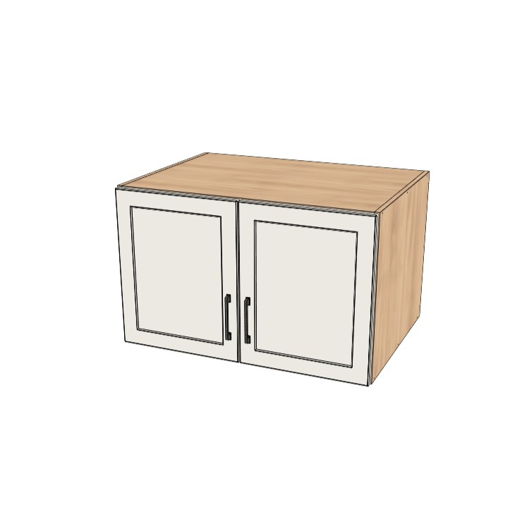 34" Wide x 21" High x 24" Deep Fridge/Stove Cabinet - (Hardrock Maple Melamine Boxes - Thermofoil Doors)