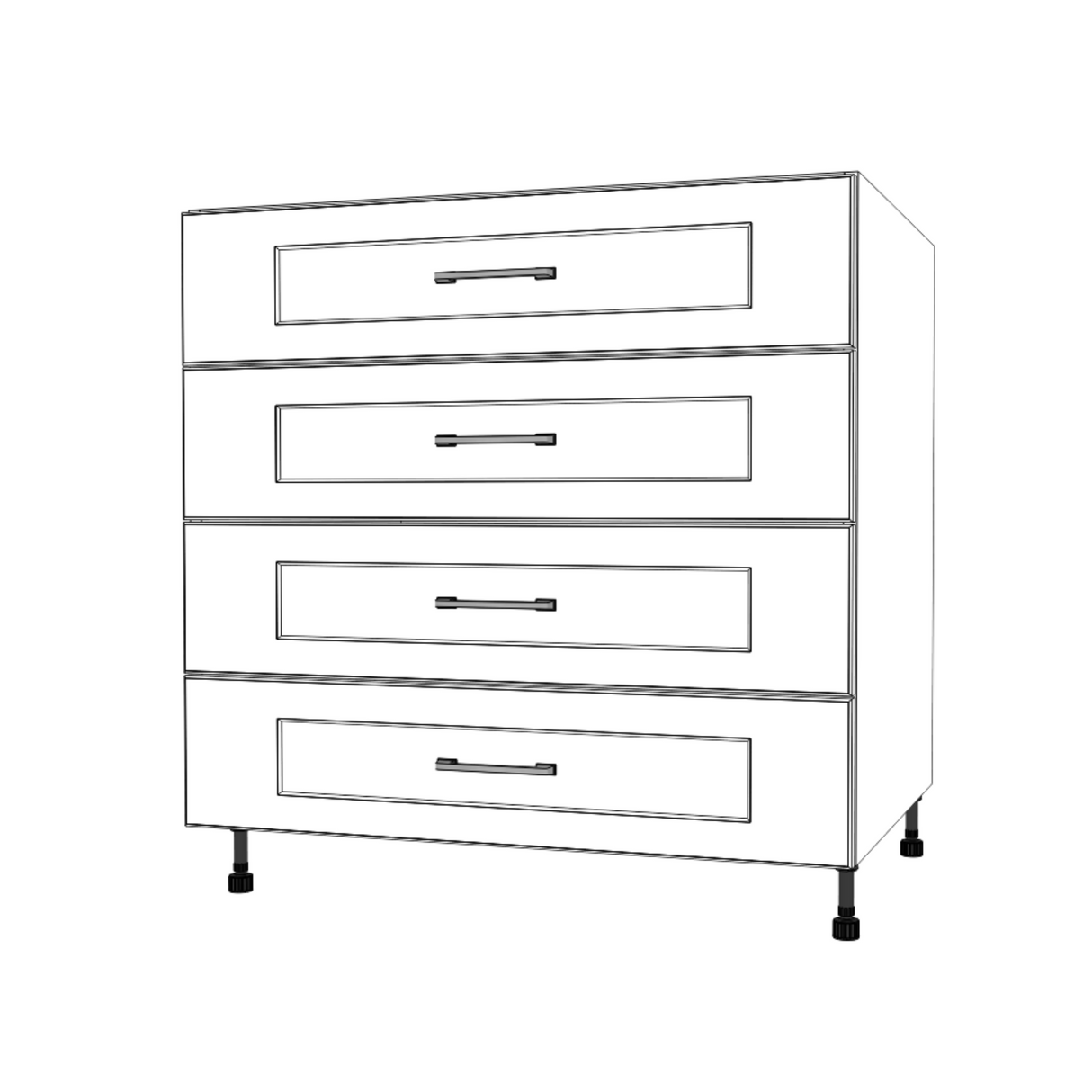 34" Wide Drawer Cabinet - Painted Doors