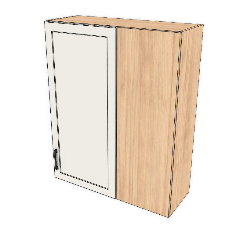 34" Wide 42" High Blind Corner Wall Cabinet - Door on Right/Left Side - (Hardrock Maple Melamine Boxes - Painted Doors)